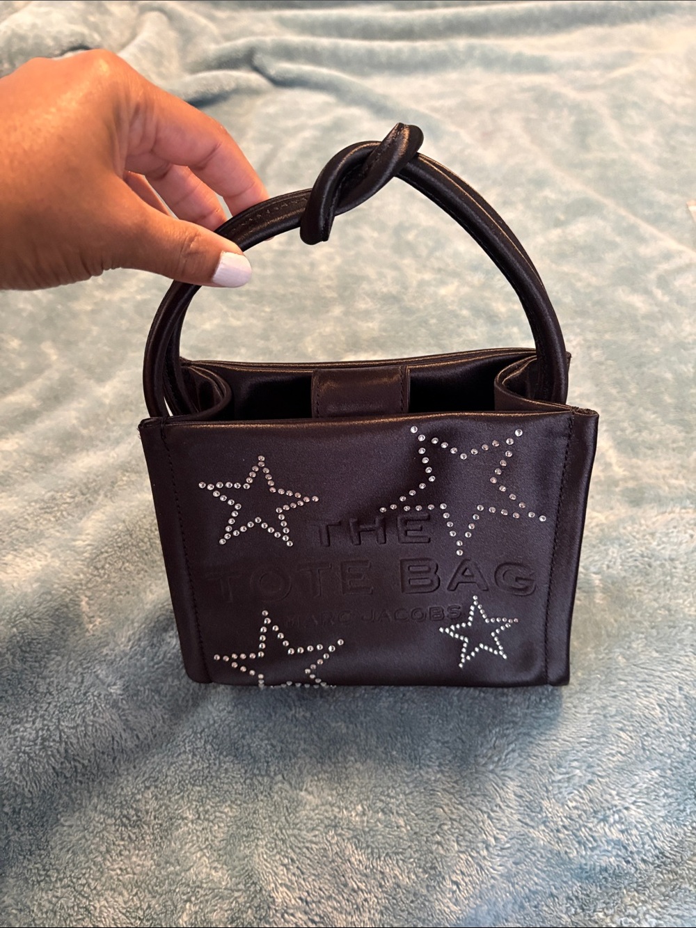 Marc Jacobs Mini Tote Bag in Black with Silver Star Studs